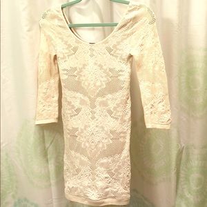BeBe cream lace dress, worn once!